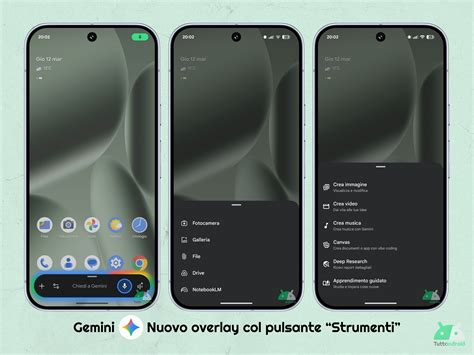 Il nuovo overlay di Gemini col pulsante "Strumenti" è in rollout per tutti