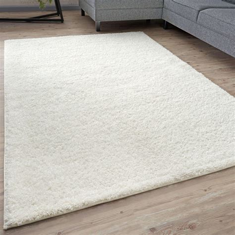 Premium Shaggy Rug Plain White Rectangle Shape | The Rugs