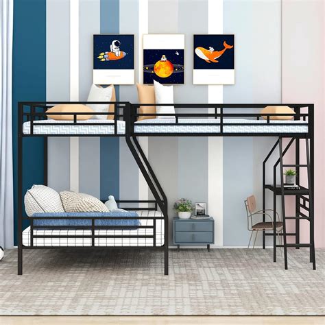 Bellemave Triple Bunk Beds Twin Over Full Bunk Bed India | Ubuy