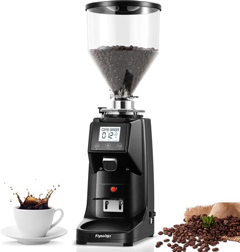 Flyseago Electric Coffee Grinder Flat Burr Grinder Coffee 19 Settings ...