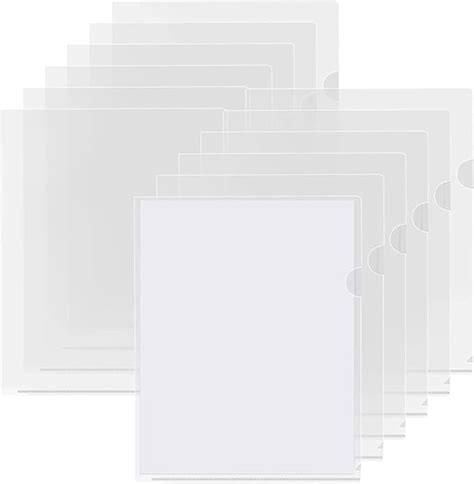 GreatDio® L Folder File A4 Size 20 Set Heavy Duty Transparent Clear ...