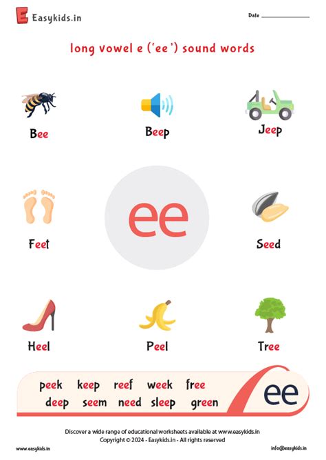 ee sound words - EasyKids.in