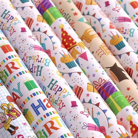 Amazon.com: FORBFAN Happy Birthday Wrapping Paper Sheets with Ribbon ...