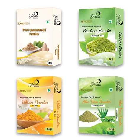 Glowicious Radiance Bundle: 4-in-1 Herbal Powder Combo (Sandalwood ...