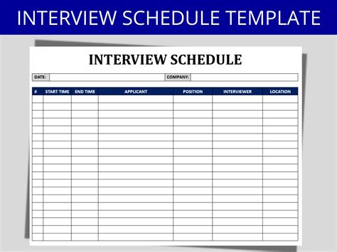 Interview Schedule Template Word File 的图像结果