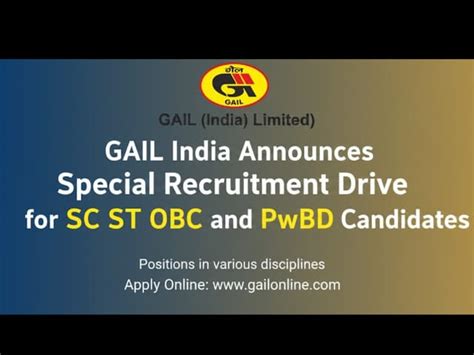 GAIL (India) Announces Special Recruitment Drive for SC/ST/OBC & PwBD ...