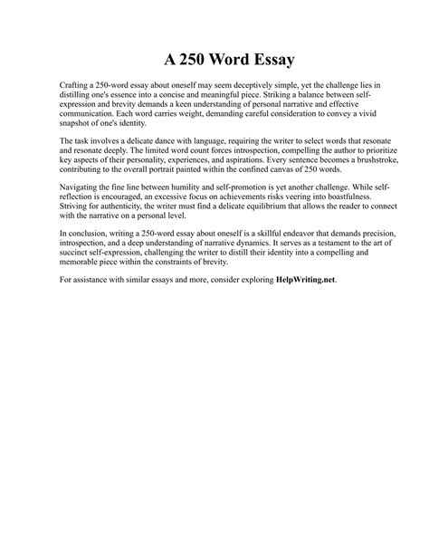 A 250 Word Essay | PDF