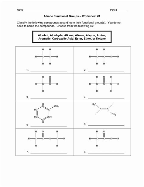 Image result for Functional Group Practice Problems Workbook