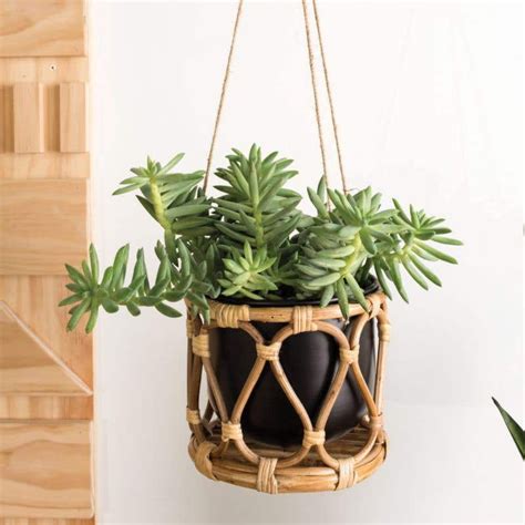 Shop Bliss Hanging Cane Planter | Bare Boho Living