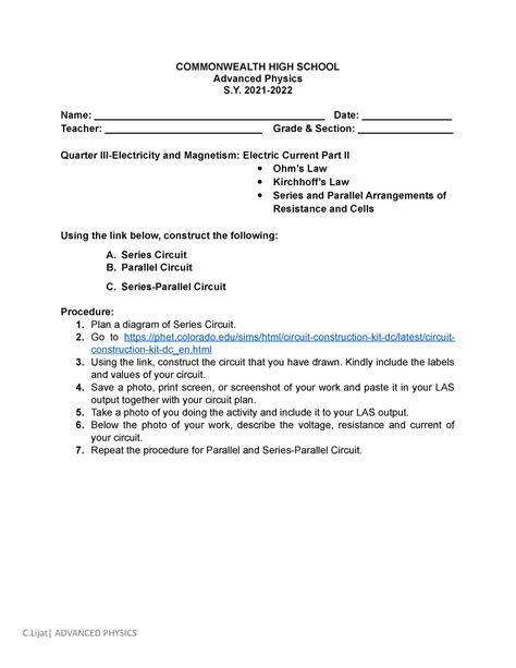 Quarter 3 Week 2 Part 2 Electric Current and Ohms Law - Copy ...
