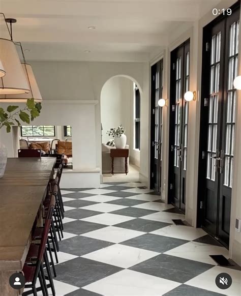 Spanish Style Home Decor: A Kitchen with Black and White Checkered ...