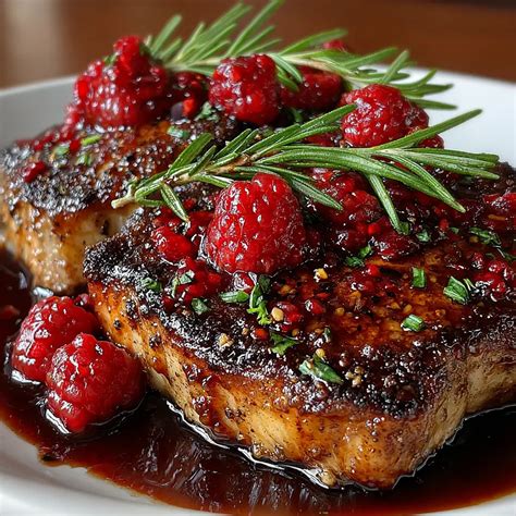 Raspberry Balsamic Glazed Pork Chops - Meatydelights