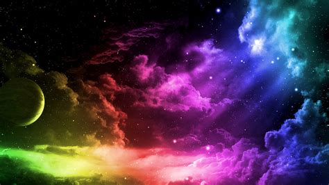 Un universo de colores con nubes Fondo de pantalla Full HD ID:10