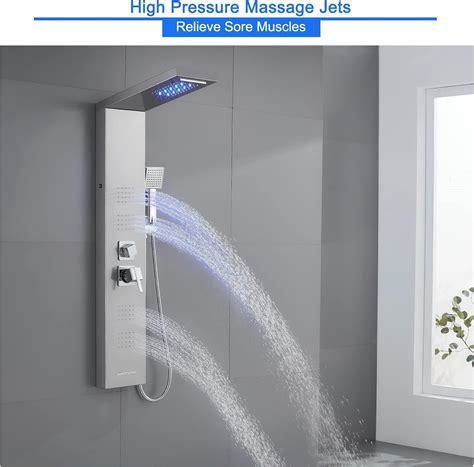 Buy ROVOGO LED Shower Panel Tower System, 5-Function Shower Column with ...