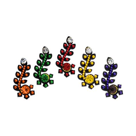 Comet Busters Beautiful Colorful Beads Work Bindis (15mm)(BIN825)