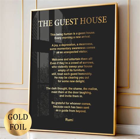 The Guest House by Rumi Poem Art Inspiring Poetry Literature Poster ...