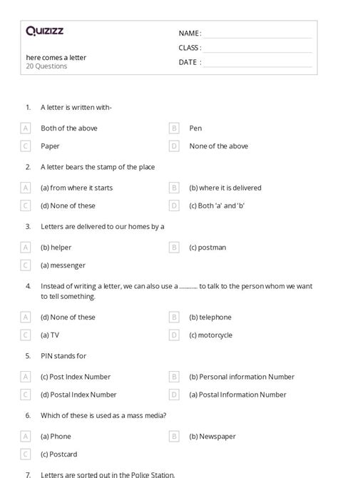 50+ Writing Letters worksheets on Quizizz | Free & Printable