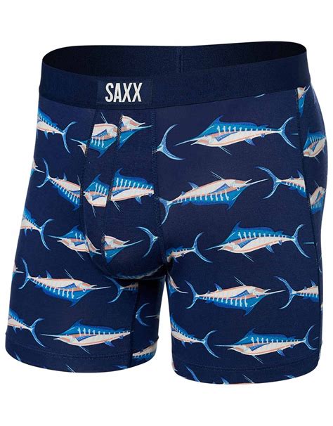 Saxx Underwear Vibe Super Soft Boxer Brief Marlin Matrix Midnight Boxers : Snowleader