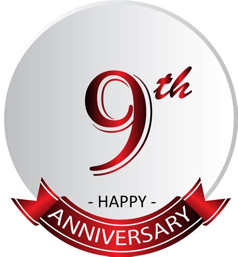 Etikett zur Feier des 9-jährigen Jubiläums 13812404 PNG
