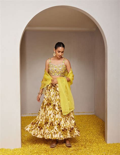 Genda Yellow Lehenga Set – Nitara Dhanraj