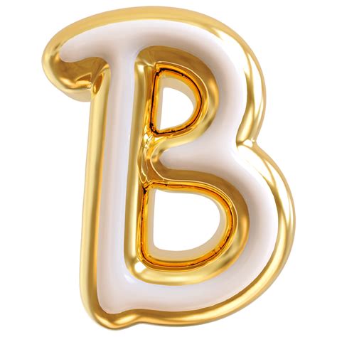Gold bubble letter B font 3d render 36305056 PNG