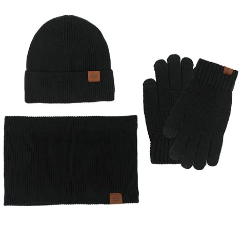 Hat Scarf And Glove Set Women Winter Hats 3 Piece Neck Warmer And ...