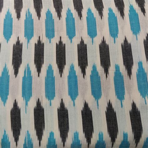 Pure Cotton Cream With Dark Grey Blue Weaves Woven Fabric – Sanskruti