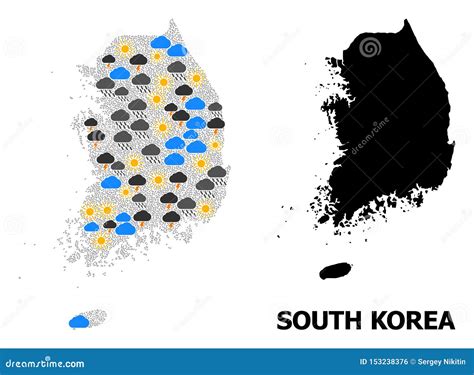 Climate Mosaic Map of South Korea Stock Illustration - Illustration of element, composition ...