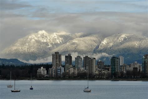 Mountains in the landscape behind the skyline of Vancouver, Canada image - Free stock photo ...