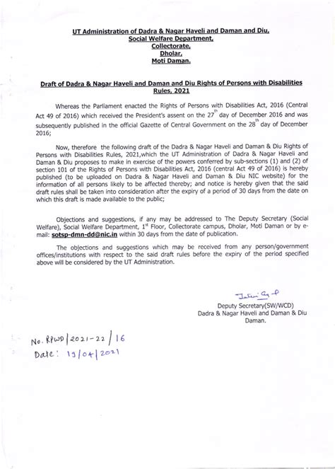 Dadra and Nagar Haveli and Daman and Diu Rights of Persons with ...
