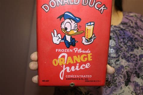 DONALD DUCK ORANGE JUICE Soda Pop Porcelain Embossed Metal Gas Oil Sign ...
