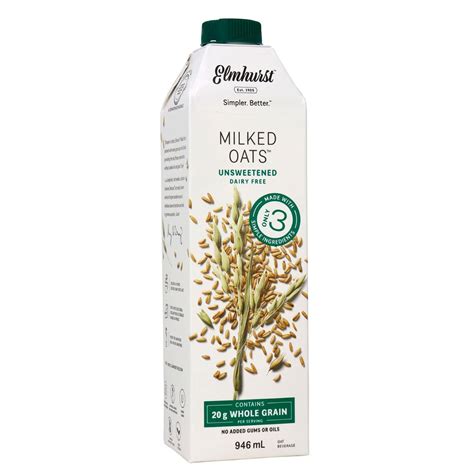 Elmhurst Unsweetened Oat Milk (946ml) – Body Fuel Organics