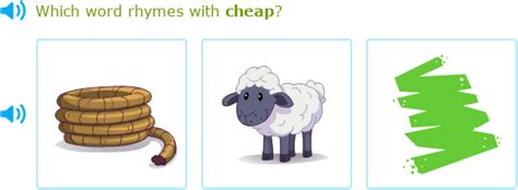 IXL - Choose the picture that rhymes with the word (Class II English ...