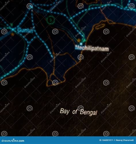 Bay of Bengal Displayed on Geographic Map Stock Image - Image of bhopal ...