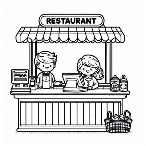 Restaurant Coloring Pages 的图像结果