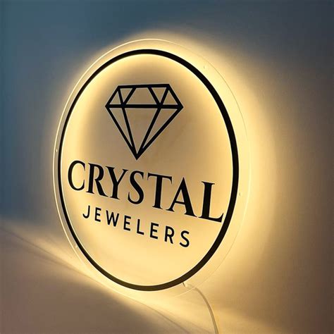 Custom 3D Frosted Acrylic Round Business Logo LED Signs | Custom ...