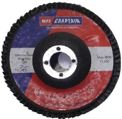 matcaaptain Flap Disc 4 Inch 100 x 16 MM Grit P36 Pack of 20 Nos Metal ...