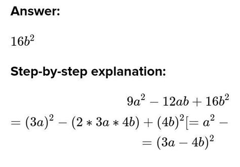 what will be aded to complete square 9a²-12ab? - Brainly.in