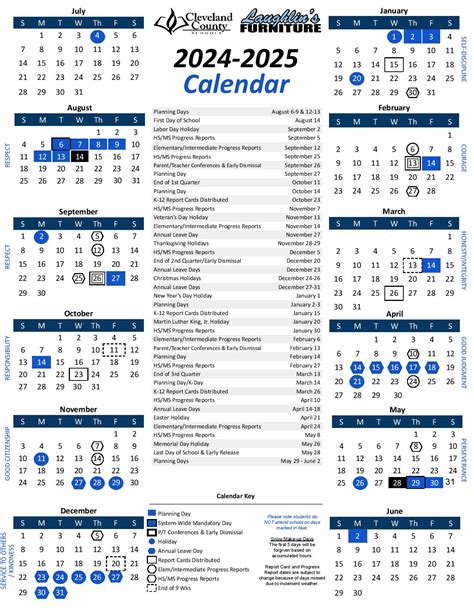 Cleveland County Schools Calendar 2025-2026 in PDF - School Calendar Info