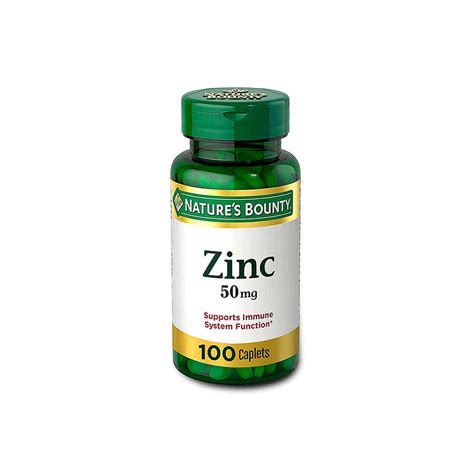 Natures Bounty Zinc – 50mg – 100 Unidades – Wellness Center Valencia
