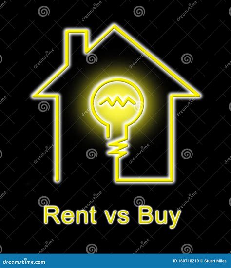 Buy Versus Rent House Compares Leasing or Property Purchase - 3d Illustration Stock Illustration ...