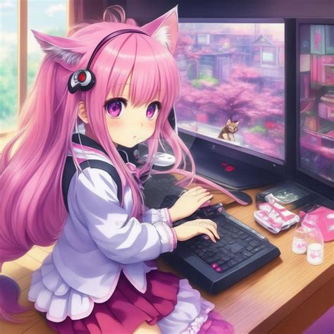 Cute Anime Gamer Girl by KuroyukiDevGames on DeviantArt