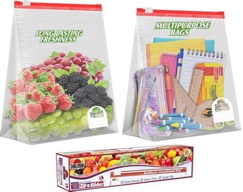 Buy Shalimar Zip 'N' Slider Bag Size Medium (25.5 cm X 28 cm) Zip Lock ...