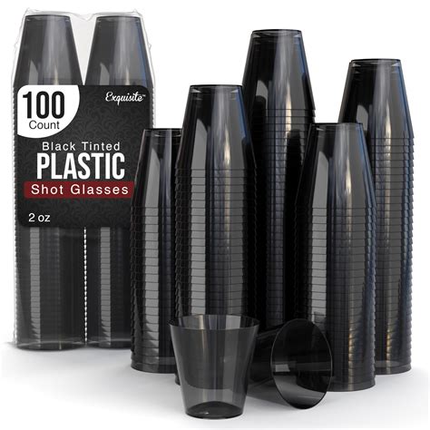 Amazon.com | Exquisite Plastic Shot Glasses Disposable 100 Count 2 Oz ...