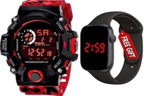 Acnos® Premium Brand - A Digital Watch with Square LED Shockproof Multi ...