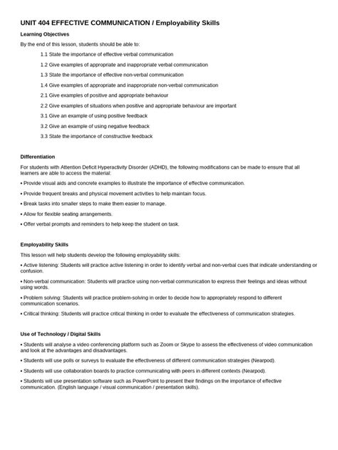 Image result for Communication Lesson Plan