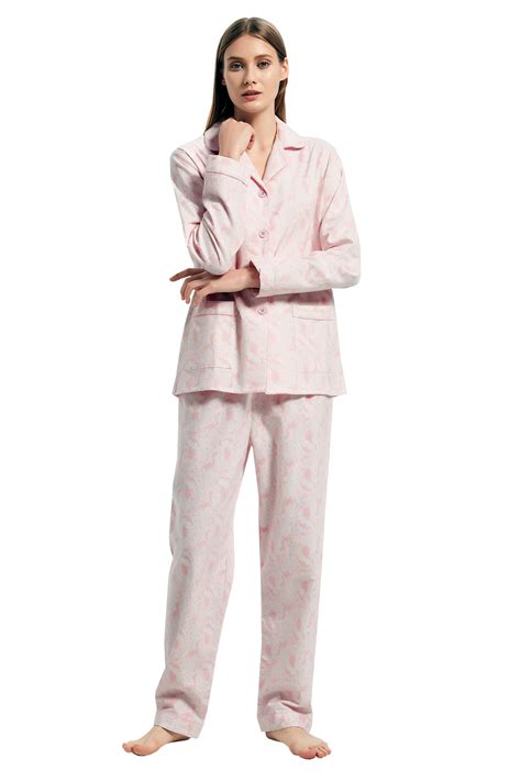 GLOBAL 100% Cotton Comfy Flannel Pajamas for Women 2-Piece Warm and ...