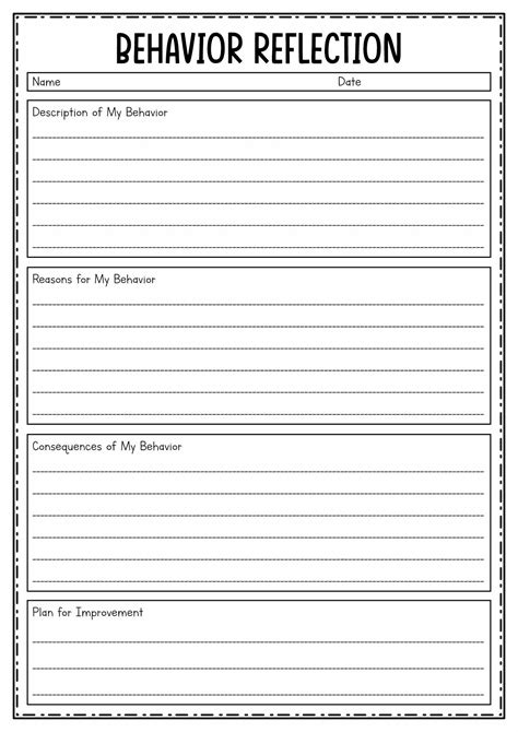 Behavior Reflection Sheet | Behavior reflection, Behavior reflection sheet, Think sheet