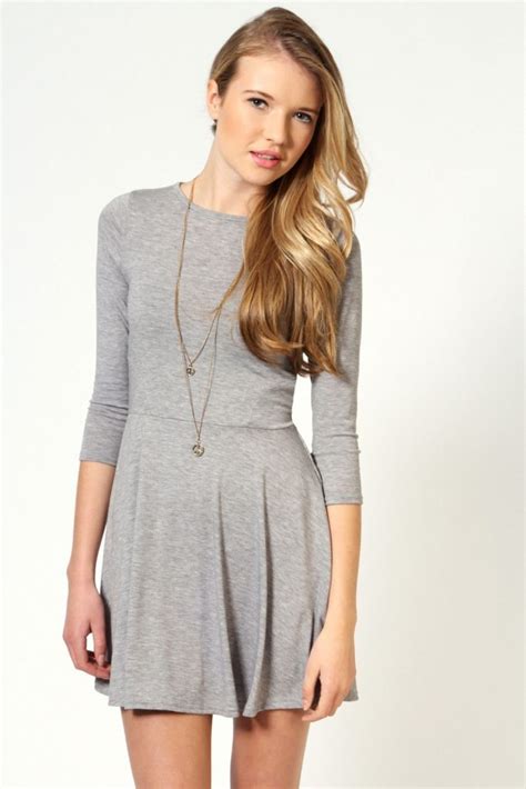 long sleeve skater dress