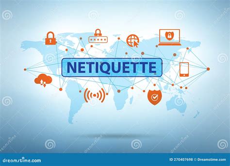 Concept of Etiquette and Netiquette Stock Illustration - Illustration of internet, tech: 270407698